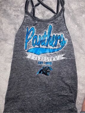 NFL Panthers Gray and Blue teens 11-13 large Tank Top